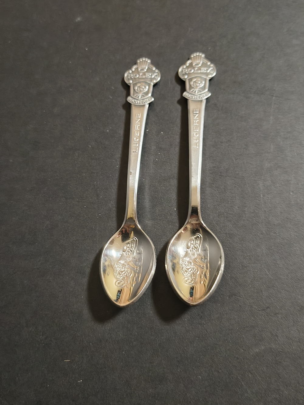 Vintage Rolex Bucherer of Switzerland Lucerne Collector Souvenir Spoons Lot Of 2